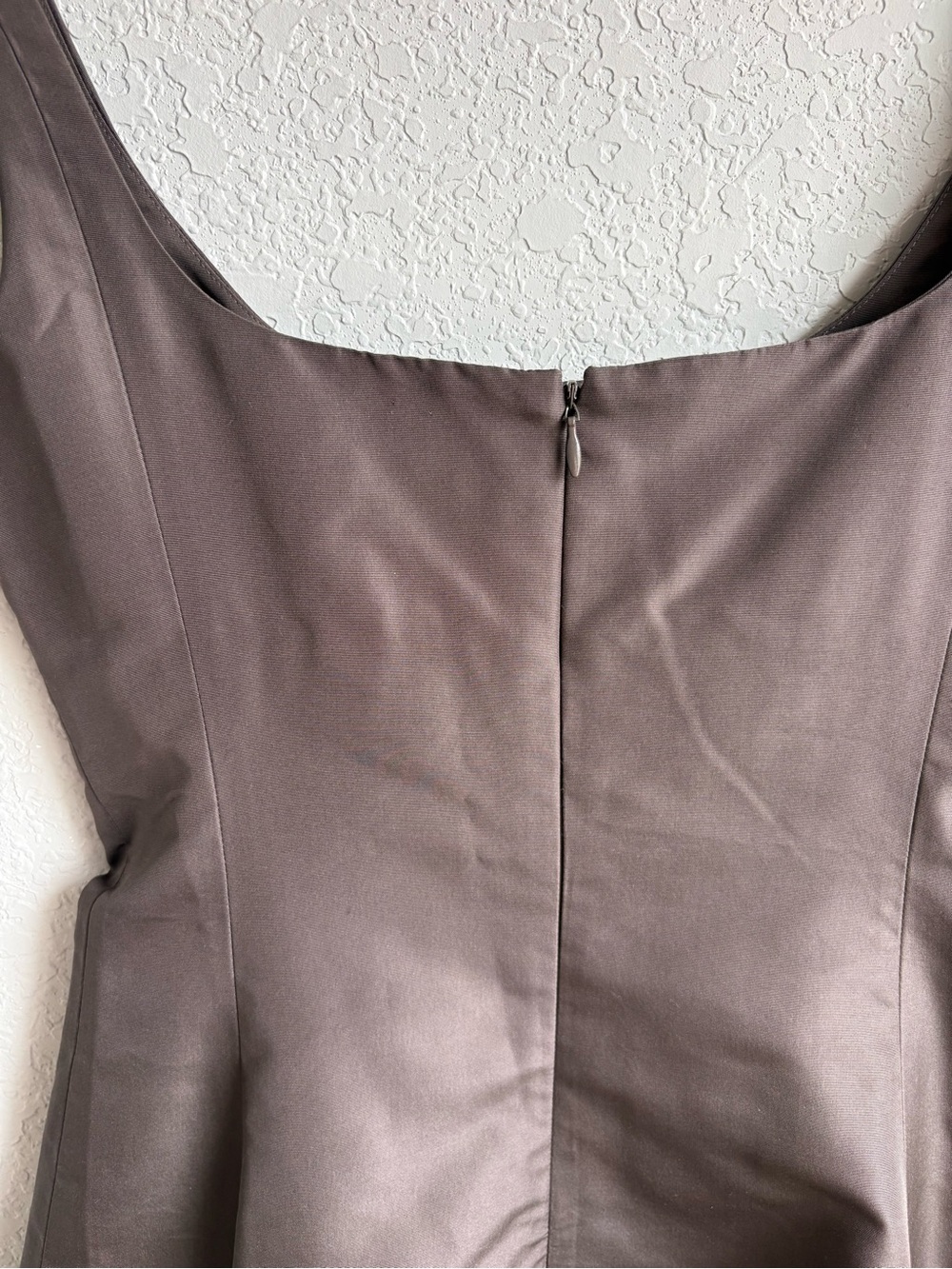 J.Crew 100% Silk Brown A-Line Cocktail Dress Size 2 Sleeveless Midi Fit & Flare - Picture 5 of 5